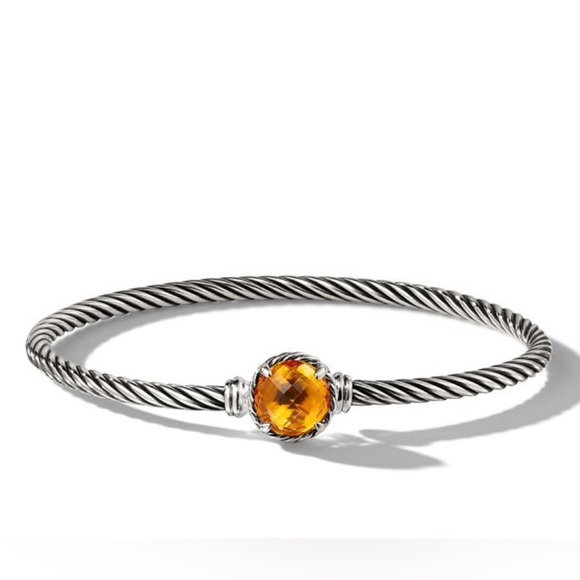 David Yurman Chatelaine Sterling Silver Citrine Bracelet Small - Picture 1 of 10